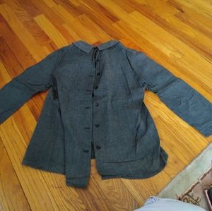 Grey school top, button up back
